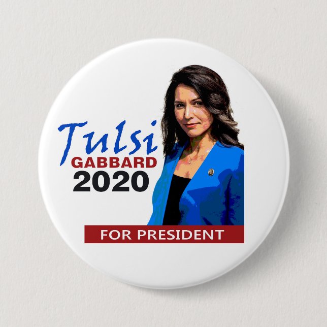Tulsi Gabbard für Präsidenten 2020 Button (Vorderseite)