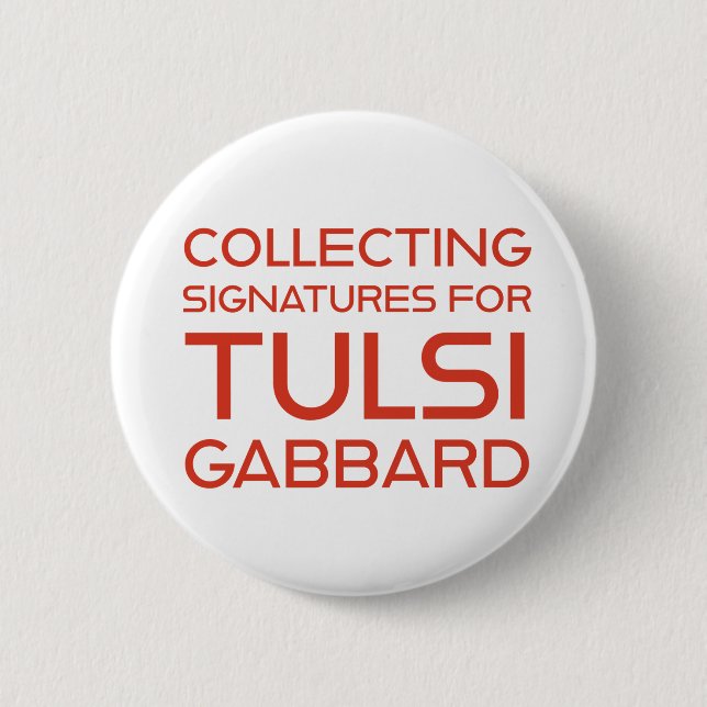 Tulsi sammelt Signaturen Round Button (Vorderseite)