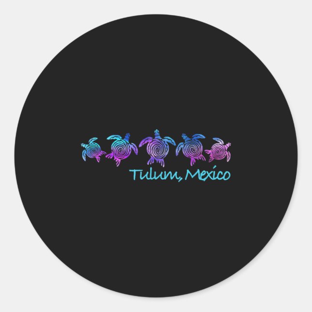 Tulum Beach Design _ Tribal Turtle Geschenk Runder Aufkleber (Vorderseite)