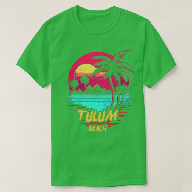 Tulum Beach Retrowave T-Shirt (Design vorne)