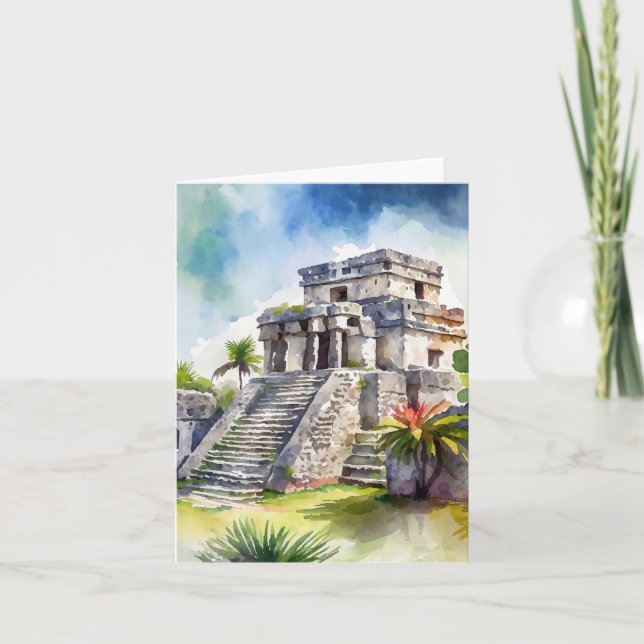 Tulum Cancun Mexico Watercolor Karte (Vorderseite)