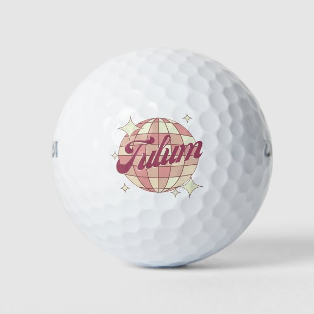 Tulum City Mexico Retro Golf Resort Golfball (Vorderseite)