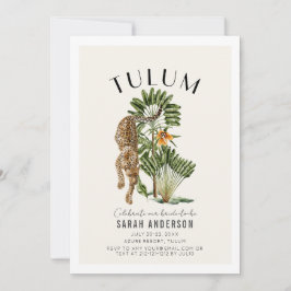 Tulum Leopard Bachelorette Weekend Itinerary QR Einladung