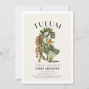 Tulum Leopard Bachelorette Weekend Itinerary QR Einladung