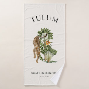 Tulum Leopard Tropical Junggesellinnen-Abschiedswo Badehandtuch