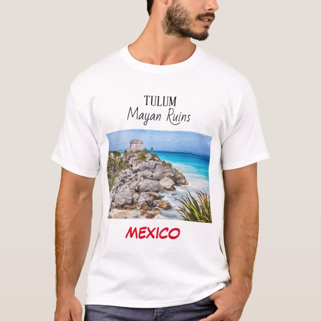 Tulum Mayan Ruins Mexico T - Shirt White (Vorderseite)
