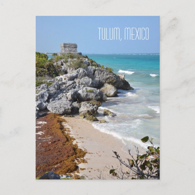 Tulum Mayan Ruins Scene Mexico Reisen Souvenir Postkarte (Vorderseite)