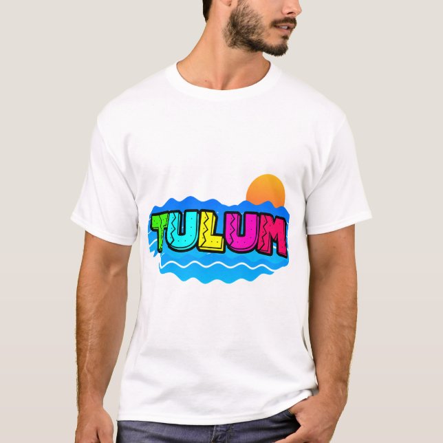 Tulum Mexico Beach Sunset T-Shirt (Vorderseite)