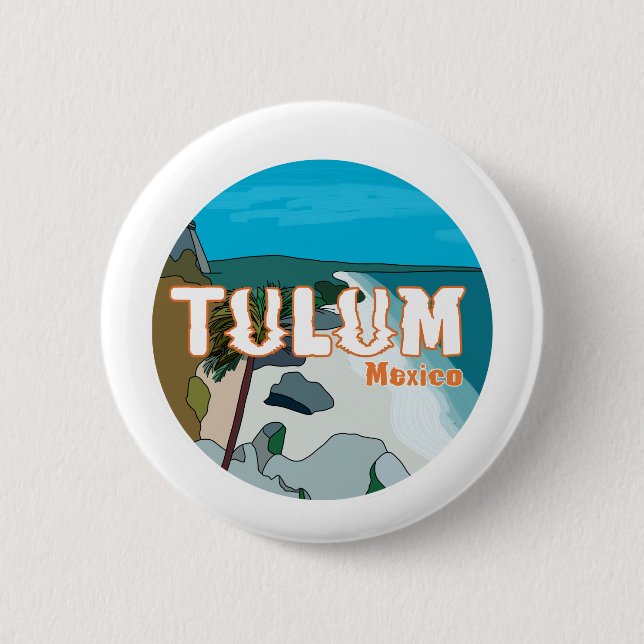 Tulum Mexico Großartige Geschenkidee Button (Vorderseite)