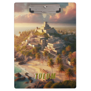 Tulum Mexico Landscape Vintage Reise Klemmbrett