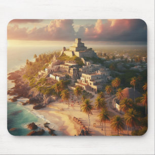 Tulum Mexico Landscape Vintage Reise Mousepad