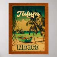 Tulum Mexico Palm Tree Vintage Reise Souvenir