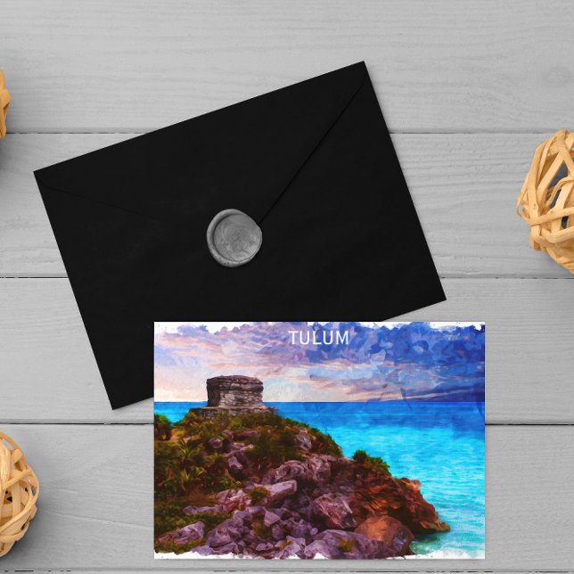 Tulum Mexico Panorama View Postkarte (tulum mexico panorama view postcard)