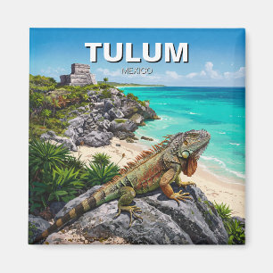 Tulum Mexico Reise Iguana Magnet