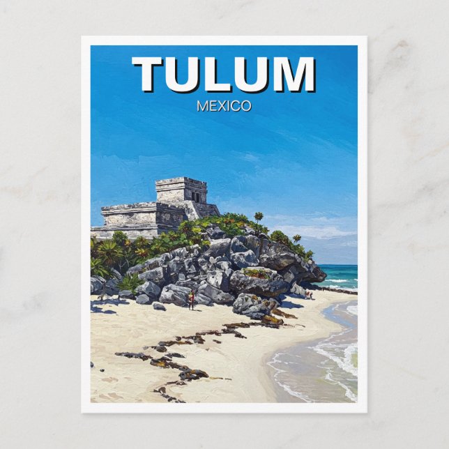 Tulum Mexico Reise Postkarte (Vorderseite)