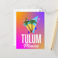 Tulum Mexico Retro Reiseplakat.