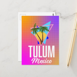 Tulum Mexico Retro Reiseplakat. Postkarte