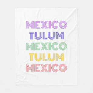 Tulum Mexico Retro Trypografie Magnet Fleecedecke