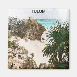 Tulum Mexico Tropische Landschaft Souvenir Magnet