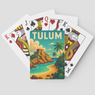 Tulum Mexico Vintage Reisen Art Spielkarten