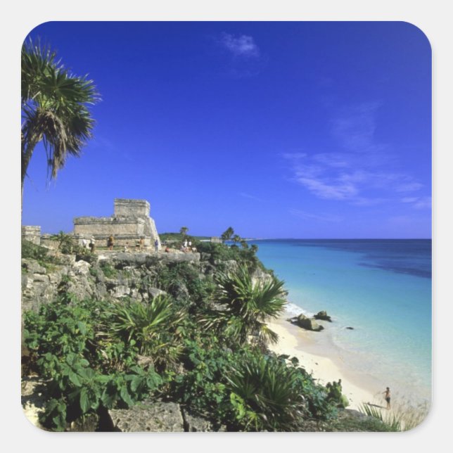 Tulum, Mexiko 2 Quadratischer Aufkleber (Vorderseite)