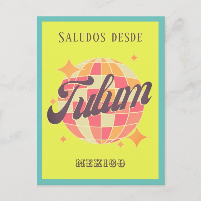 Tulum Mexiko farbenfrohe Ferien am Strand Postcard Postkarte (Vorderseite)