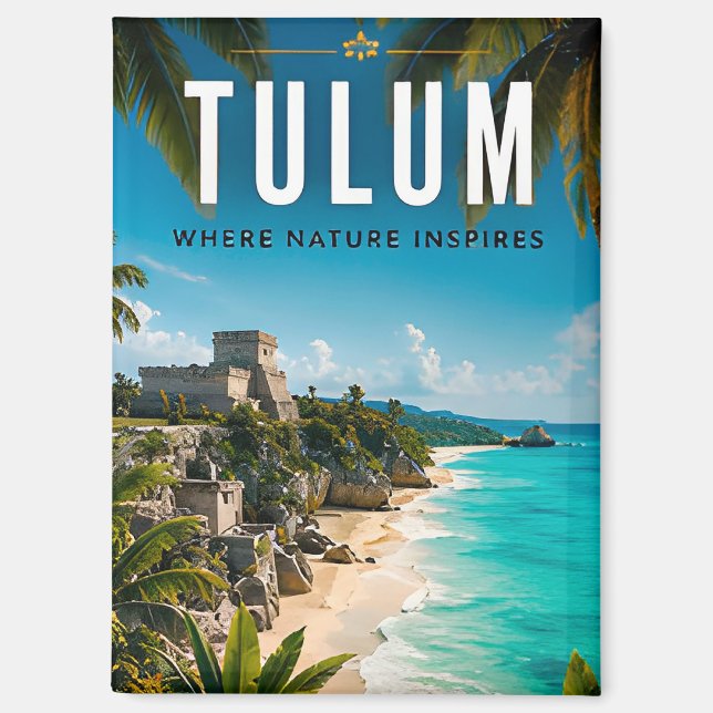 🌴 Tulum Mexiko Küstenflucht Magnet (Vorderseite)