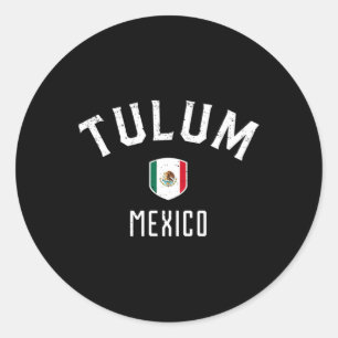 Tulum Mexiko - Mexikanische Flagge Tulum T-Shirt  Runder Aufkleber