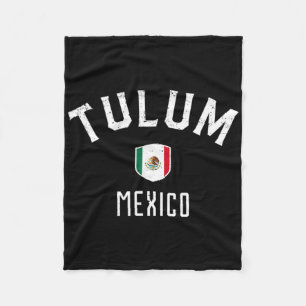 Tulum Mexiko - Mexikanische Flagge Tulum Tee Fleecedecke