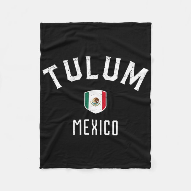Tulum Mexiko - Mexikanische Flagge Tulum Tee  Fleecedecke (Vorderseite)