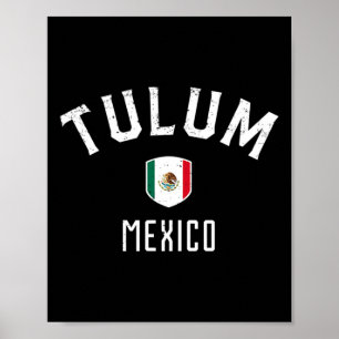 Tulum Mexiko - Mexikanische Flagge Tulum Tee Poster