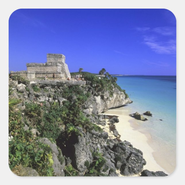 Tulum, Mexiko Quadratischer Aufkleber (Vorderseite)