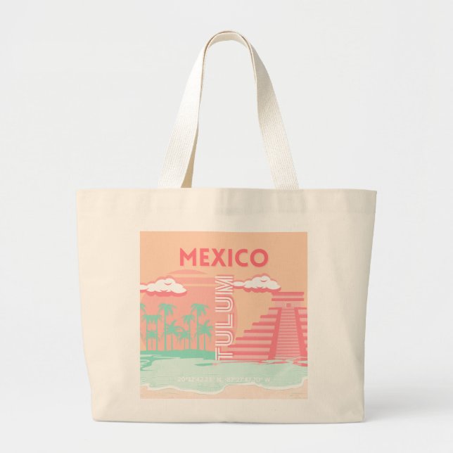 Tulum, Mexiko, Reisekunst Jumbo Stoffbeutel (Vorne)