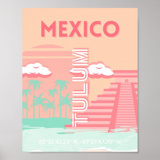 Tulum, Mexiko, Reisekunst Poster (Vorne)