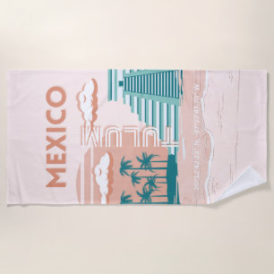 Tulum, Mexiko, Reisekunst, Retro Strandtuch