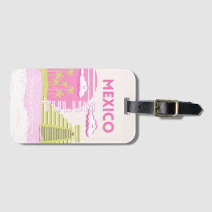 Tulum, Mexiko, Reisekunst, Rosa Gepäckanhänger