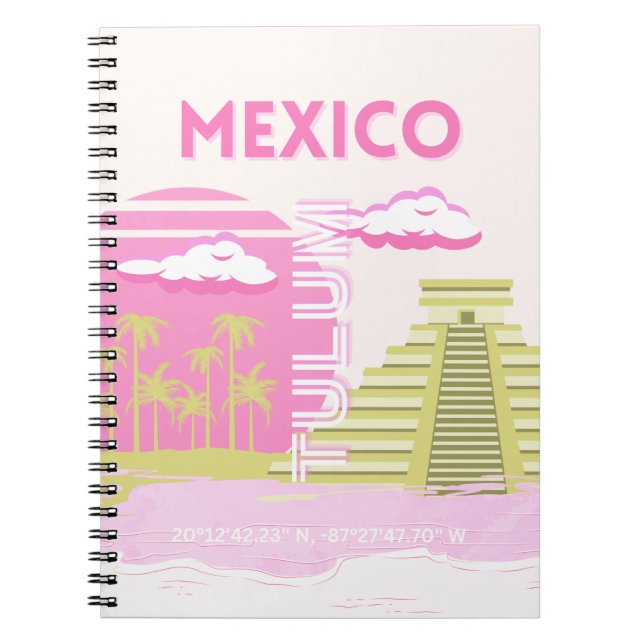 Tulum, Mexiko, Reisekunst, Rosa Notizblock (Vorderseite)