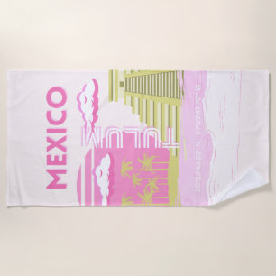 Tulum, Mexiko, Reisekunst, Rosa Strandtuch