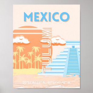 Tulum, Mexiko, Reisemöglichkeiten, Summer Beach Poster