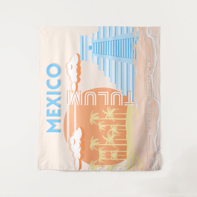 Tulum, Mexiko, Reisemöglichkeiten, Summer Beach Wandteppich (Vorderseite)