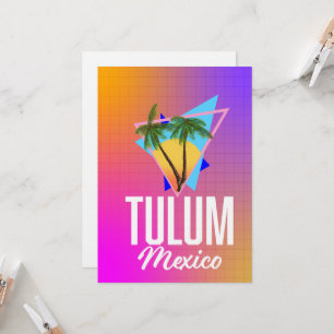 Tulum Mexiko Retro-Reiseplakat. Einladung