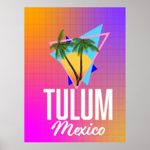 Tulum Mexiko Retro-Reiseposter. Poster