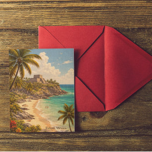 Tulum Mexiko Retro-Strandziel Postkarte