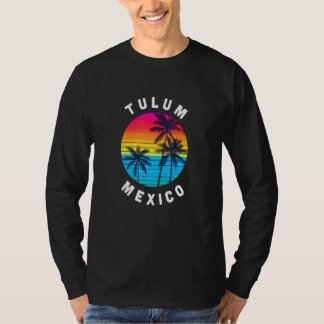 Tulum Mexiko Urlaub Souvenir Sonnenuntergang Stran T-Shirt