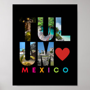 Tulum Mexiko Urlaub Strand passende Familiengruppe Poster