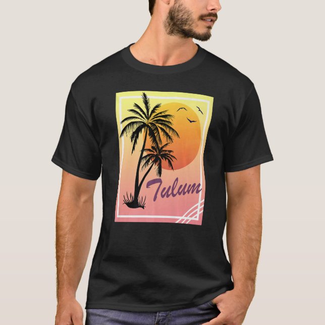 Tulum Retro Vintag Sunset T-Shirt (Vorderseite)