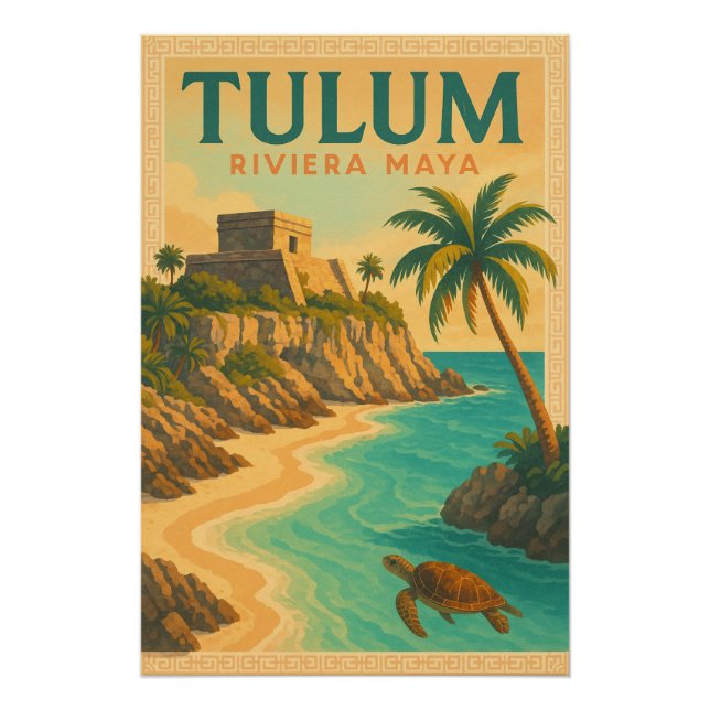 Tulum – Riviera Maya Reise Poster (Vorderseite)