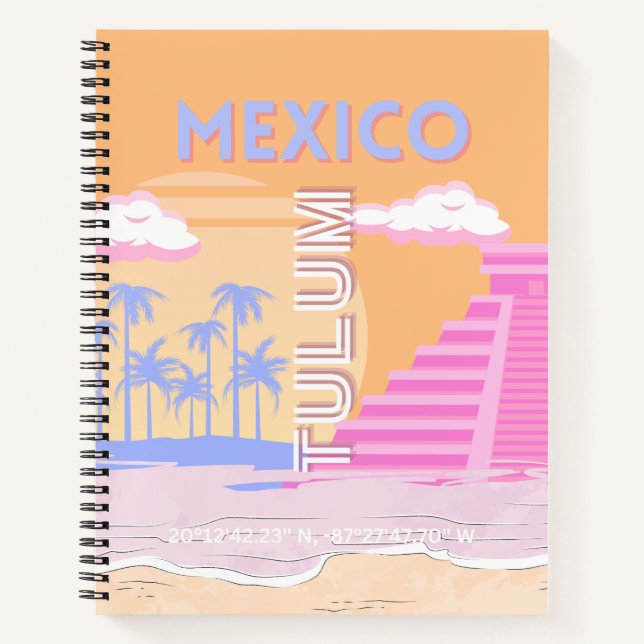 Tulum, Travel Art, Preppy Notizbuch (Vorderseite)