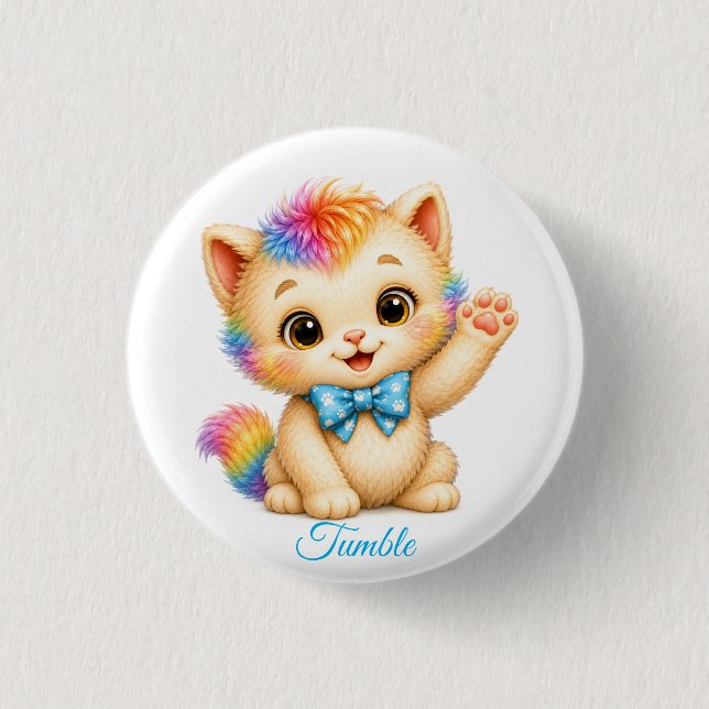 Tumble das Kätzchen Knopf Button (Vorderseite)