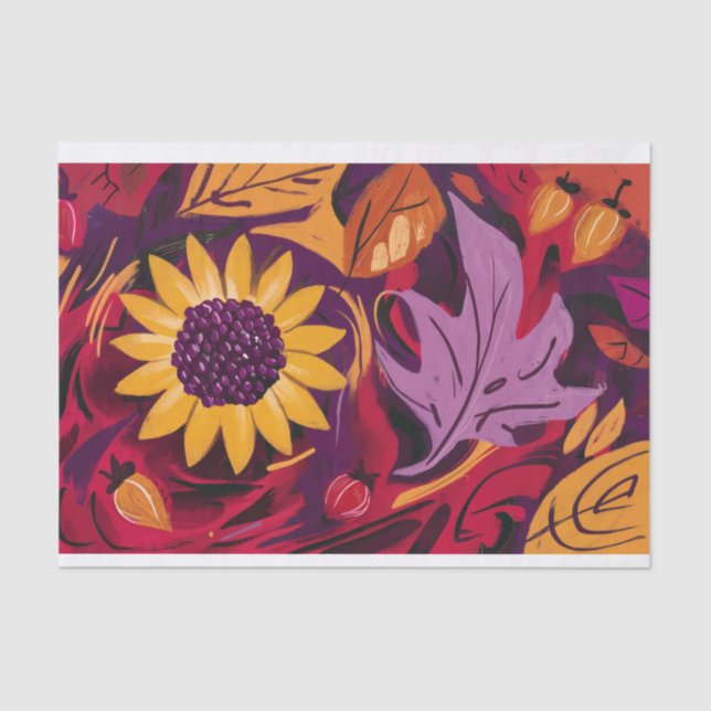 Tumbleblume, rustikal gestrichene Herbstblumen Seidenpapier (Vorderseite)